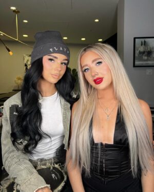 Jordan Lipscombe Instagram - loved glamming you @kaylamalec 👑💎 CHEERIO, uk misses you already x