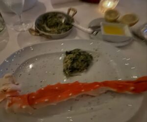 Josie Davis Instagram - Mother’s Day w/ Mom. 
Great choice of restaraunt. Wonderful experience. Great quality time together 😊
Didnt have time to take pic of my Mom’s filet before she cut into it so just have mine here. Great Alaskan crab 🦀 Caesar salad 🥗, creamed spinach & ☕️coffee. Mom loved the @antipodes_water and fed wine 🍷

#happymothersday #mothersday