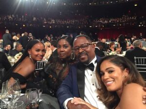 Joy Bryant Instagram - The #WelcomeHomeRoscoeJenkins reunion with #MartinLawrence,  #RobertaMoradfar and my red carpet road dog @samtaylorpickett 
#AFI #AFILifetimeAchievementAward 
#DenzelWashington #GOAT