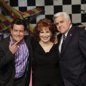 Joy Behar Instagram - #TBT with Jay Leno and @charliesheen during one of Jay's last shows. I really do miss him!