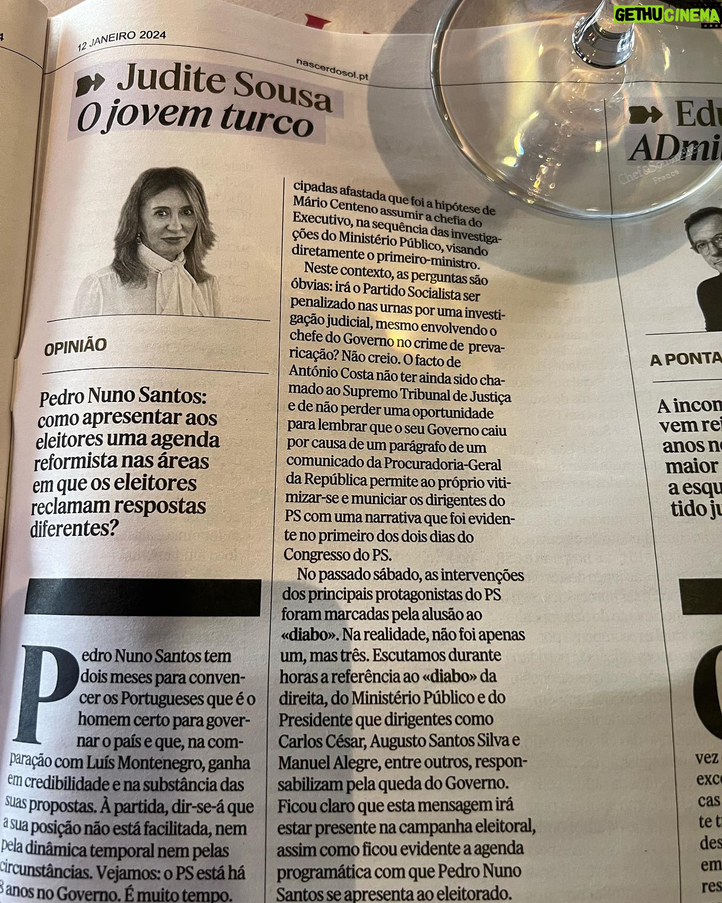 Judite Sousa Instagram - Upps!Opinião “ O Jovem Turco”#☀️#sol#🗞