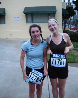 Judy Greer Instagram - Back when we were young runners @thisisoldrunner #firstmarathon