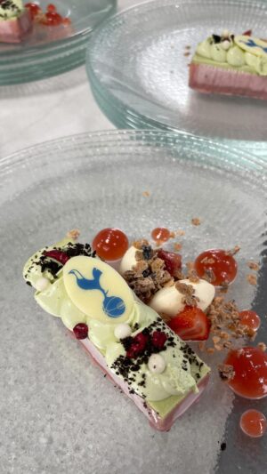 Judy Joo Instagram - Cooking at Tottenham H-Club again for the VIP season ticket holders!  Super fun and challenging— basically serving 500 people in about 90 mins.  Love it! 
And we are spreading the love Korean flavors to the Premier League! 
We served up Korean fried prawns, yuzu cured salmon, doenjang butter garlic knots, truffle jap chae noodles, bulgogi skewers, kalbi steak with kimchi béarnaise, green tea cheesecake, chocolate lava cake with soy sauce caramel, vegan donuts, and more…
Such a fun time with the team of chefs there under the illustrious Mark Reynold’s reign @regionallondonchef.
.
And, what a game… Tottenham always keeps us on our toes.  They won it in the end, woohoo!! 
.
.
#football #spurs #korea #koreanfood #korean #chef #chefslife #tottenham #chefsofinstagram #chefs #judyjoo 
@spursofficial @tottenhamhotspurstadium @regionallondonchef @chefandrewhales @seoulbirduk @hm_son7 @chefbencrocker