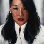 Judy Joo Instagram - The next amazingly talented chef in the series is the wonderful Judy Joo. Judy was the first female Iron Chef to appear on Iron Chef U.K., and has been a judge on various cooking shows, including Iron Chef America. She also hosted her own Food Network show, Korean Food Made Simple, has written two cookbooks, and has founded several restaurants, including Seoul Bird in London. This is a small portrait study to be followed by a larger narrative painting. #femalechef #portraitpainting #oilpainting
