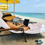 Judy Joo Instagram – “Life’s a beach!” And when you work for yourself you are always multitasking!  Get the emails out and then jump in the ocean and play!  Love it when you have full wifi on the beach… the @fsnevis @fourseasons makes work and play so easy! 
.
.
#nevisnice #nevisnaturally #fsnevis @nevissuntours @fionasims #workandplay #vacation #luxurylifestyle #luxury #luxuryvacation #chefs #chefslife #caribbean