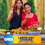 Judy Joo Instagram – So thrilled to join @goodmorningamerica for a special Labor Day cookout with the fabulous @rebeccajarvis! We had a blast making Soy Glazed BBQ Chicken, Doenjang (or Miso) Buttered Corn, Superfoods Salad, and even some homemade Watermelon Popsicles. 🍗🌽🥗🍉

Chef Tips! For that BBQ chicken, use naturally brewed soy sauce to capture those deep, authentic flavors. And if you’re lacking a grill, steam your corn in the microwave for a quick and tasty alternative! 🌽 

For a refreshing summer treat, the key to perfect watermelon popsicles is to blend, blend, blend. 🍉Don’t forget to visit the @goodmorningamerica website for the full recipes
•
•
•
•
#GoodMorningAmerica #LaborDay #LaborDayCookout #BBQHeaven #FoodiesOfInstagram #SummerVibes #CelebrateWithFood #chef #chefs #chefslife #chefsofinstagram #foodculture #foodpassion