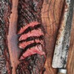 Judy Joo Instagram – I love hanger steak (similar to skirt, and also called butcher’s cut) – a cheaper cut of meat, but full of flavor!  This grilled beef pairs beautifully with a refreshing kimchi-apple slaw 🥩🍏.

Inspired by traditional Korean Kalbi, this cut is marinated in a mix of soy sauce, garlic, ginger, and sesame oil, and is ready to grill in just fifteen minutes. 

When you’re grilling, be sure to baste it often for extra deliciousness, char, and color.

For the complete method and list of ingredients, click the link in my bio or visit Judyjoo.com 🙌

•
•
•
•
#chef #cheflife #koreanfood #fusionfood #grilling #bbq #barbecue #hangersteak #instafood #foodie #recipeoftheday #asianfusion #yum #delicious #homemade #foodlover #foodpassion #foodculture #koreanfusion #korea #korean #koreanfoodmadesimple #judyjoo #chefsofinstagram #beef #steak