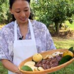 Judy Joo Instagram - Fall is such a wondrous time anywhere, but particularly at the @subarashiikudamono Asian pear farm. I love the golden sunlight, the soft rustling of the leaves, and the bounty of ripe fruit adorning the trees. During my last visit, I was also able to grill up a tasty Korean BBQ short ribs dish, Galbi, with an Asian pear marinade. Korea has a long history of using pears in cooking to add flavorful sweetness and fragrance. It was so fun to cook in the orchard, surrounded by early Autumnal splendor. This classic Korean barbecue uses fresh Asian pears, not only to add sweetness, but also to tenderize the meat. The natural enzymes in the pears break down the meat’s tendons, to make for a texturally buttery and juicy piece of beef, while also creating unforgettable flavor and aroma. Do try to find the Korean LA Galbi cut— A Good Tip: when you order these cross-cut ribs from your butcher, ask for the thickest part of the meat along the bones’ hearty strips. I promise that these ribs will melt in your mouth! Add fresh Asian pear to any meat dish actually – it’s amazing how it will enhance the flavor and texture. While on the farm, I also learned all about Subarashii Kudamono’s distinctive varieties of Asian pears, “the EliSan” is my favorite. This pear is an enticing bronzed color, and has flavor notes of kiwi and green apple. It is a staple in their farm’s repertoire as well as their head farmer’s favorite pear to harvest and to eat! I enjoyed its enchanting sweetness and juiciness first hand…right off the tree. Love to enjoy this orchard fresh experience yourself? Shop online at wonderfulfruit.com. Use promo code Pears2023 for discounted shipping. #SubarashiiKudamono #WonderfulFruit #AsianPears #OrchardLife #FruitLover #FarmToTable #AutumnHarvest #CulinaryArtisan #GourmetExperience #Kalbi #BBQ #Judyjoo