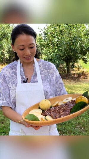 Judy Joo Instagram - Fall is such a wondrous time anywhere, but particularly at the @subarashiikudamono Asian pear farm. I love the golden sunlight, the soft rustling of the leaves, and the bounty of ripe fruit adorning the trees. During my last visit, I was also able to  grill up a tasty Korean BBQ short ribs dish, Galbi, with an Asian pear marinade. Korea has a long history of using pears in cooking to add flavorful sweetness and fragrance. It was so fun to cook in the orchard, surrounded by early Autumnal splendor. 

This classic Korean barbecue uses fresh Asian pears, not only to add sweetness, but also to tenderize the meat. 

The natural enzymes in the pears break down the meat’s tendons, to make for a texturally buttery and juicy piece of beef, while also creating unforgettable flavor and aroma. Do try to find the Korean LA Galbi cut—  A Good Tip: when you order these cross-cut ribs from your butcher, ask for the thickest part of the meat along the bones’ hearty strips. 

I promise that these ribs will melt in your mouth!  Add fresh Asian pear to any meat dish actually – it’s amazing how it will enhance the flavor and texture.
 
While on the farm, I also learned all about Subarashii Kudamono’s distinctive varieties of Asian pears, “the EliSan” is my favorite. This pear is an enticing bronzed color, and has flavor notes of kiwi and green apple. It is a staple in their farm’s repertoire as well as their head farmer’s favorite pear to harvest and to eat!  I enjoyed its enchanting sweetness and juiciness first hand…right off the tree. 

Love to enjoy this orchard fresh experience yourself?  Shop online at wonderfulfruit.com. Use promo code Pears2023 for discounted shipping.

#SubarashiiKudamono #WonderfulFruit #AsianPears #OrchardLife #FruitLover #FarmToTable #AutumnHarvest #CulinaryArtisan #GourmetExperience  #Kalbi #BBQ #Judyjoo