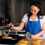 Judy Joo Instagram – Sharing my love in the @nytimes for the warm, gooey delight of Hotteok— a classic Korean street food snack, a flat donut stuffed sweet (or savory) fillings!  I really engineered this dough (I’m a pastry chef!), and it is so easy to work with.  The combination is various flours gives you that chewiness but crispy lightness that you want in Hotteok. 

From nostalgic street food to contemporary culinary innovations, the journey of this Korean pancake is as rich as its filling! Check out the full story at www.nytimes.com. Thanks for the love, NYT! 🥞🇰🇷 #Hotteok #NYTimes #Feature
•
•
•
•
•
#dessert #cinnamon #sugar #doughnuts #chef #korean #donuts #cheflife #korea #chefsofinstagram #cook #cooking #chefs #chefstalk #gastroart #chefslife #cuisine #foodart #instachef #donut