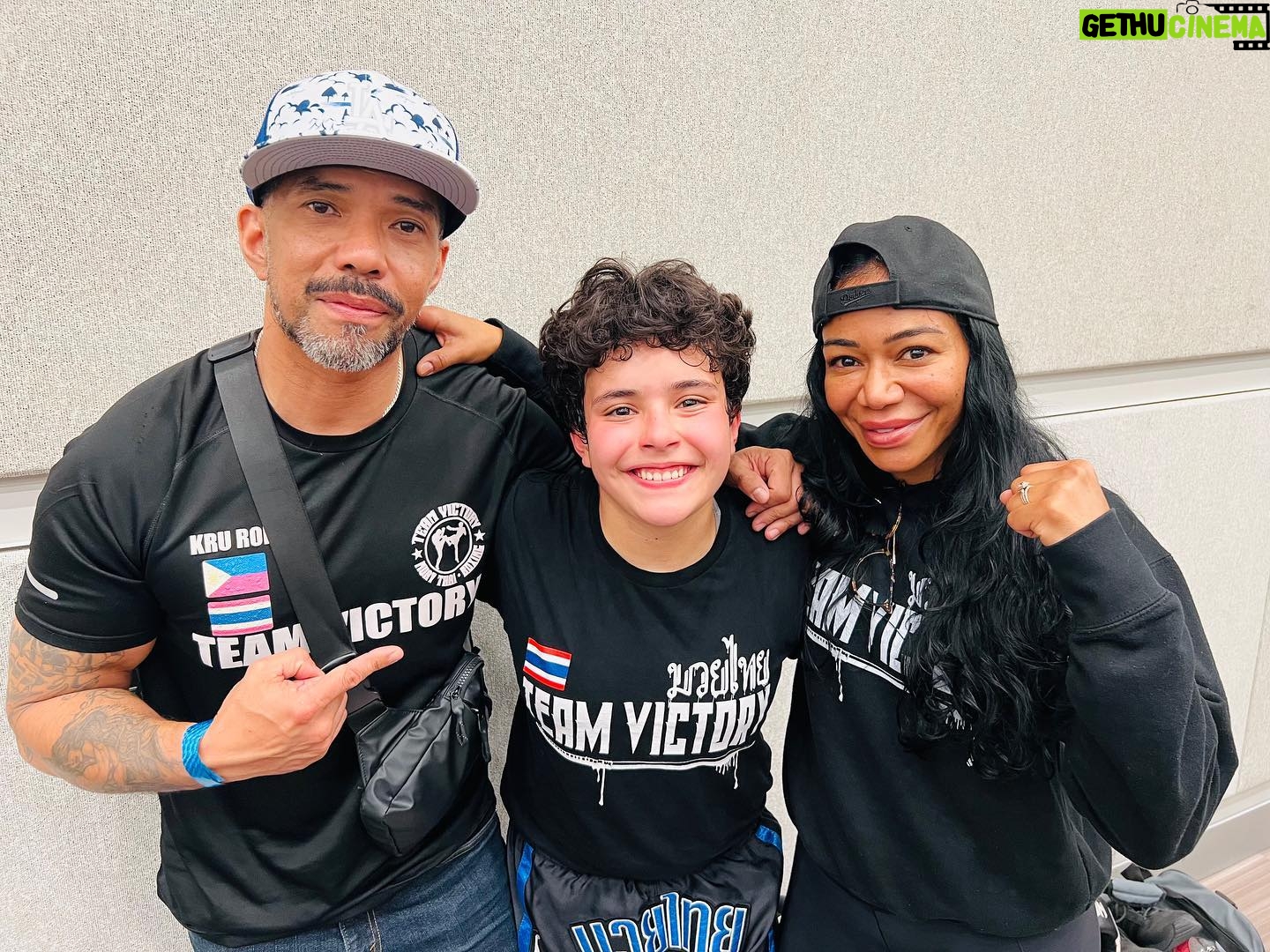 Judy Reyes Instagram - Our kids’ first fight and what an adventure for dad, @1912forgmoney and me. Suffice it to say, a warrior is born!! Mad props to @tvmuaythai @teambullybusterselfdefense and our love to the phenomenal #coachrod and #coachketa for their devotion to and training of these young athletes.