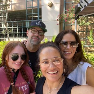 Judy Reyes Instagram - Out here participatin’ and representin’! @therealanaortiz @toddgrinnell @trishalafache 
@latinasactingup #sagaftra #wgastrong ✊🏽👑♥️