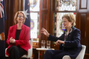 Julia Gillard Instagram - Today I had the pleasure of joining South Australia’s Governor, Her Excellency the Honourable Frances Adamson for a conversation about women’s advancement.
 
We discussed the challenges that women continue to face, and the efforts to overcome them both overseas and here in Australia.
 
I thoroughly enjoyed receiving some thoughtful questions from several high-school students in the audience.
 
If you’d like to watch the event, it will be posted on the Governor’s website. 

https://www.governor.sa.gov.au/vice-regal/winter-conversation-series