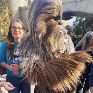 Julia Voth Instagram - Last year when I got to meet my hero. Swipe for a look of pure joy 🤩 #oneyearago #dysneyland #galaxysedge #chewbacca #myfriendchewie #bestdayever
