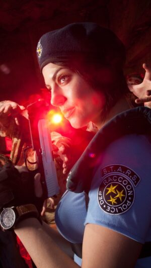Julia Voth Instagram - This fun #behindthescenes video has been getting a lot of love on YouTube lately so I wanted to share it with all you zombie lovers as well! #oldiebutgoodie #zombiedance #jillvalentine #jillvalentinecosplay #jillception #residentevil | edited by @ryangodzilling | effects by @alyssamorganofficial @lawrence_nbfx | shot by @gilphotography