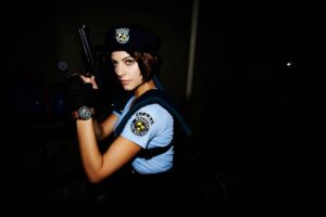 Julia Voth Instagram - #tbt to the very first Jill shoot I ever did. I have to say I miss how #badass I feel when I’m in cosplay. Jill kinda has that effect on you. Photo by @gilphotography 

#jillvalentine #jillvalentinecosplay #jillception #bossbabe @capcomusa @residentevil #residentevil