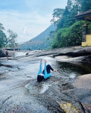 Julia Farhana Marin Instagram - .
Mandatory on the list when traveling,
A trip to the waterfall with 
@arenamy @sunparadisemy or to the;

River
Nature
Forest
Sea

Worth every step of the steep flight of stairs. Already missing nature 🥹 will be back! 

#naturelover #7wellswaterfall #langkawiisland