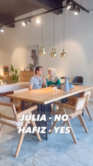 Julia Farhana Marin Instagram - .
We went furniture hunting and as always we couldn’t decide on which ones to get! So we played a game, I am happy with the results 😬

Although I only won once 🫠
@d3nordicgallery got us spoilt for choices and there is a special sale for raya at the moment! Conveniently located at PJ as well. 

Visit @d3nordicgallery for more info 😘
Do you like our new set of furnitures? 😬