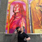 Julia Lester Instagram - visited my face on 5th ave🤡🌈 thank you again to @alexameadeart for the coolest mem, and to @rubyjune for the pics and laughs🩷