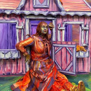 Julia Lester Instagram - @alexameadeart is a GENIUS with her paintbrush and I am sosososo lucky I got to be her living canvas for the night💞 thank you for having me @wonderlanddreamland !! 🧡🎂💜🫖💚♟️💖

iPhone capture by @rubyjune and @mike_monaghan
