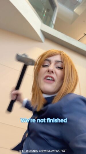 Julia Maggio Instagram - POV: you make eye contact with Nobara 
Itadori: @wholewheatpeet 
Nobara: @wholewheatpeet 

#jjk #jujutsukaisen #itadoriyuuji #呪術廻戦 #nobarakugisaki #anime #manga #cosplay