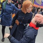 Julia Maggio Instagram - Nobara asking the important questions Nobara: @stellachuuuuu Maki: @juliastunts Itadori: @wholewheatpeet #anime #manga #cosplay #jk #jujutsukaisen #maki #nobara #itadoriyuuji #comiccon #nycc