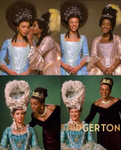Julia Quinn Instagram - #Bridgerton is about romantic love, but it’s also about friendship. We all know #Peneloise, but what about #Charbury???? A million thanks to @bridgertonseriess for putting together this collage! @shondaland @bridgertonnetflix @adjoa.andoh @arsemathomas @india_amarteifio @goldarosheuvel