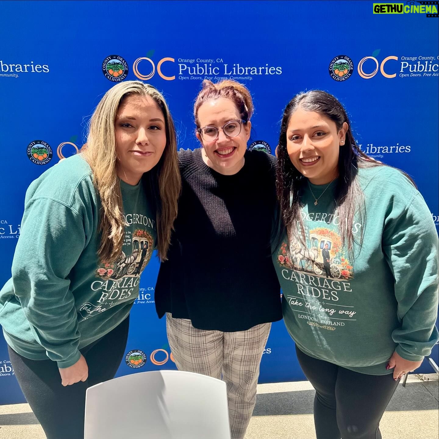 Julia Quinn Instagram - I spoke at the Orange County (CA) Public Library last week, talking about Bridgerton, my career, and sadly, the proliferation of book bans and book challenges in the United States. There is no doubt: the majority of Americans do NOT support book banning, but the ones who do are loud. We need to be louder. This means showing up at school board meetings, at library board meetings, and most of all, at the ballot box. I am currently the National Ambassador for @_everylibrary_ and I couldn’t be prouder of the work they do to protect our right to read freely. For 2024, I am donating all of my library speaking fees to EveryLibrary. Please consider joining me in this fight by signing my petition (link in bio.)