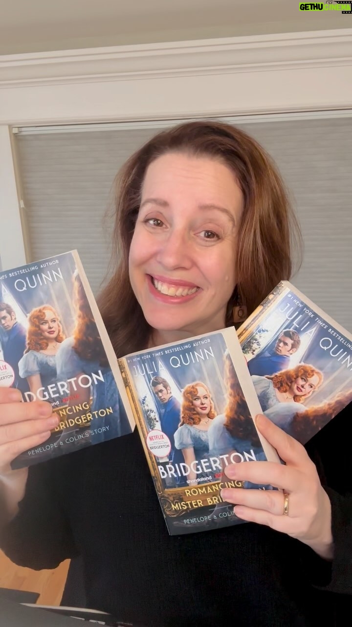 Julia Quinn Instagram - Hot off the press! Early copies of the tie-in edition of Romancing Mister Bridgerton, with @lukenewtonuk and @nicolacoughlan on the cover!! Ordering link in bio @bridgertonnetflix @avonbooks #bridgerton