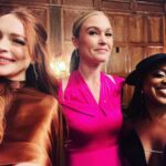 Julia Stiles Instagram - I got gussied up and ran into these fabulous ladies! Thank you @csiriano 👏👠⚡️
