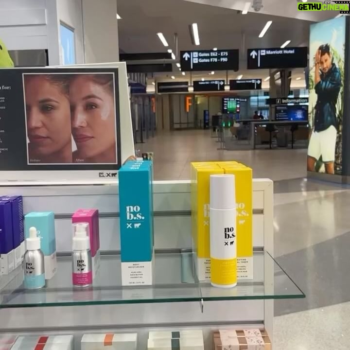 Julianna Peña Instagram - Walking through the airport in #florida in the #skincare section and look who I see ! ME! What! Sooo cool! 😎 @livenobs @chad_bronstein best #skincare in the game! My favorite! Check them out ! They’re #nobs !