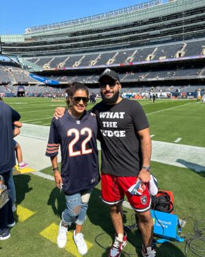 Julianna Peña Instagram - Massive shoutout to @realbenschmitz @chrisprovino @nfl @chicagobears and  @chad_bronstein @selbron11 for my #ootd #ootdfashion hosting me and my best bestie gur !! Our first #bearsgame ever! We will never forget! #memories #mommylife #mommysworld🌎 #nfl #football #chicagobears #dabears #gobears #chicago #chicagoland #soldierfield #justinfields #whatthefudge #sundayfunday #photodump #vip #vips #vipservice #vipstatus #onfield #gucci 🏈🏈🏈🏈🐻🐻🐻🐻🐻 #peñapower #custom #mmgirl #beardown