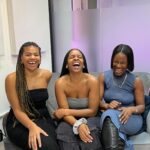 Julie Adenuga Instagram - I’ve loved @prinnyraee & @amberleaux since hearing their podcast reviewing the GRM Gala 2022 looks. Was proper gassed to sit with them & talk about my personal style & the icon that is @reeree.f 🥰 You can listen / watch over on YouTube or any pod platform. #ShyGirls @styleandcitydiaries