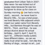 Julie Benz Instagram – Real conversations I have with friends about Bamboo… (and don’t even think about finding his Facebook account because I don’t know his password 🤐) I miss him and his lies🥰