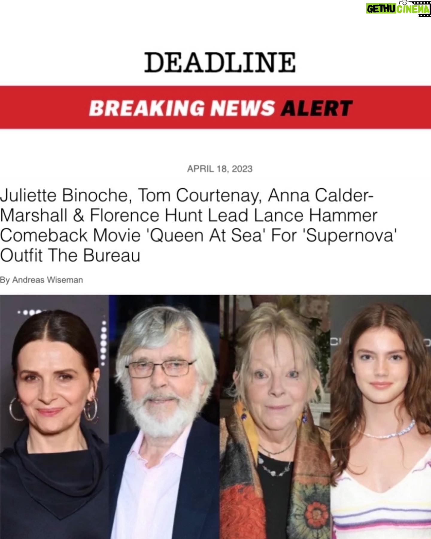 Juliette Binoche Instagram - Just finished shooting QUEEN AT SEA in London ! Lance Hammer directing Tom, Annie and Florence and many other actors ! Here some bits to share : dressing roomβ¦ ππ»ββοΈπΊππ§οΈπ₯³πππππ₯(i was not shooting the last day, so donβt look for me, iβm not on the picture ;) but there is @florencehunt_ π§πΌββοΈ This is the kind of films I love doing : strong script, talented director and cinematographer, loving hard work actors, small passionate crew, on location. A film of believers and makers β¨β€οΈβπ₯