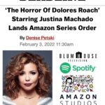 Justina Machado Instagram – This is so exciting!!! I’m very grateful. Dolores Roach is like nothing I’ve ever played before. What a gift to work with this incredibly thoughtful brilliant team!!! Aaron Mark you’re a genius.  Dara Resnick you’re a Goddess !! Justin McGoldrick and Jeremy Gold thank you both for the incredible support !! Roxanne Dawson thank you!!!
Added bonus to this amazing  moment is I get to collaborate once more with my @gloriakellett Happy Thursday mi Gente♥️♥️♥️