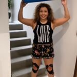 Justina Machado Instagram - This is how I wake up after a DWTS show . Knees taped and ready to roll it out !! Thank you for all the love and support !! Happy Tuesday Mi Gente ❤️💃🏽🕺