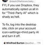 Justine Bateman Instagram – Fuuuuu. 
Change your @dropbox settings.