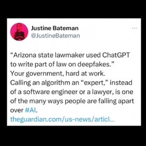 Justine Bateman Instagram - Ladies and gentlemen, your government. #AI