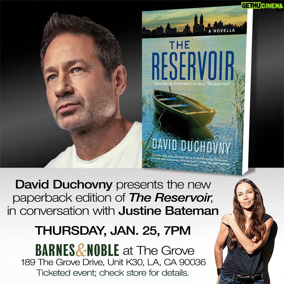 Justine Bateman Instagram - The best 2024 #newyearsresolution is to go to more in-person events. Don’t miss this one 1/25 with me and @davidduchovny in Los Angeles to hear about his new book, #TheReservoir. @akashicbooks