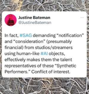 Justine Bateman Instagram - More issues to look at in the #SAG tentative #AI agreement