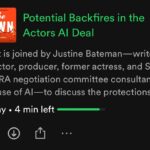 Justine Bateman Instagram - Great talking to @MattBelloni again about how #AI will affect #SAG actors. “Contracts are not for when people are being reasonable. They’re for when one or both parties lose their minds.” Link in bio.