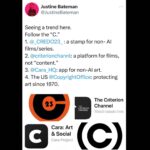 Justine Bateman Instagram - Trending logos for pro-human art. @_credo23_ @criterionchannel @cara_artists #USCopyrightOffice