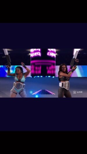 Kacy Catanzaro Instagram - I’m in a video game with my bestie … life is cool. 🙃 

@kaydenwwe #2k23 #WWE #wwe2k23 #nxt #wwenxt #wwe2k #wrestling #katanachance #videogames #gamergirl #gamer #wweuniverse #nxtuniverse