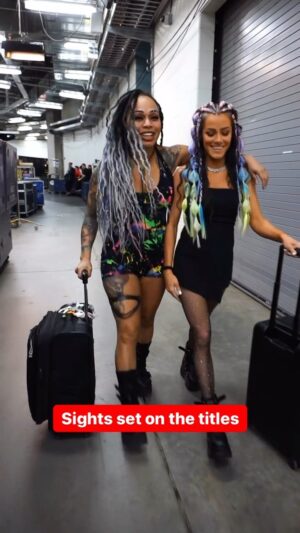 Kacy Catanzaro Instagram - Will @kaydenwwe & @katana_wwe leave with the Women’s Tag Team Titles?! #WWERaw