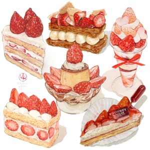 Kailene Falls Instagram - 🍓Strawberry Collection🍓
🍓いちごコレクション🍓

It’s been a while since I’ve posted a strawberry collection! This time, I decided to showcase strawberry desserts that featured only strawberries- no other fruits or colorful decorations. I actually really like how cohesively this turned out! Which strawberry dessert would you most like to try?

② Strawberry Shortcake
③ Strawberry Mille Feuille 
④ Strawberry Parfait
⑤ Strawberry Pudding
⑥ Strawberry Shortcake
⑦ Strawberry Tart

久しぶりにいちごコレクションを作りました！今回はいちごだけ、他のフルーツなど使っているスイーツを含まず、色が統一しているものでコレクションを作ってみて、なんか気持ちいいですね！この中で一番食べてみたいいちごスイーツはどれですか？