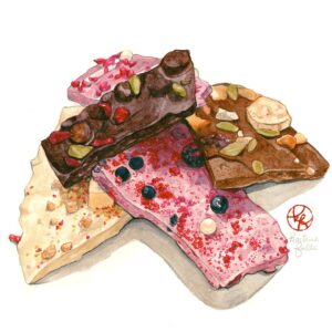 Kailene Falls Instagram - ❤️🤎Valentine Collection🤎❤️
❤️🤎バレンタイン コレクション🤎❤️

A week away until Valentine’s day, but I decided to share this early to perhaps inspire some people in their Valentine treat selection! These are some paintings I’ve made over the years that give me Valentine vibes- lots of chocolate and strawberries! Hope you have a sweet day!

② Strawberry Valentine Parfait
③ Shiseido Chocolates
④ Valentine Fruit Sandwich
⑤ Valentine Danish
⑥ Chocolate Bark
⑦ Strawberry and Chocolate Snacks
⑧ Chocolate Cherry Cake
⑨ Shiseido Valentine Parfait

バレンタインまで一週間！誰かにバレンタインスイーツの選択に参考なれるかなぁと思って、少し早めに投稿しました！バレンタインのために描いたイラスト、またはバレンタインっぽいイラストをまとめてみました。やっぱりチョコレートとイチゴが多いですね！ 甘い一日を過ごせるように！