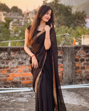 Kajal Sharma Instagram - 🖤
.
.
.
.
.
.
.
#photography #indianwear #saree #blacksaree #explore