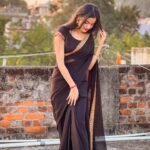 Kajal Sharma Instagram - 🖤 . . . . . . . #photography #indianwear #saree #blacksaree #explore