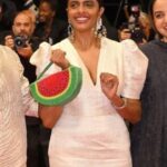 Kani Kusruti Instagram - The making of the Watermelon Clutch for @kantari_kanmani at the Cannes Film Festival 2024, showcasing her heartfelt solidarity with Palestine. 🇵🇸🍉 Grateful to have been a part of this remarkable moment in history. Outfit - @saltstudio Accessories 🍉 - @saltstudio Styling - @diyaaa_john #Cannes2024 #Competition #SélectionOfficielle #OfficialSelection @kantari_kanmani @divya_prabha__ @chhaya.kadam.75 @hridhuharoon